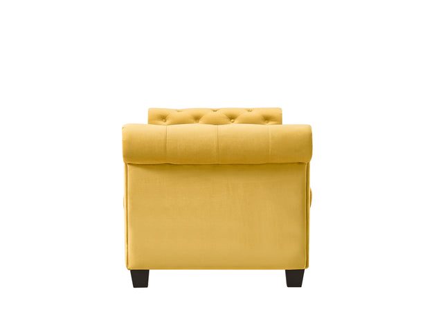 2038 Yellow Pleuche Rectangular Large Sofa Stool