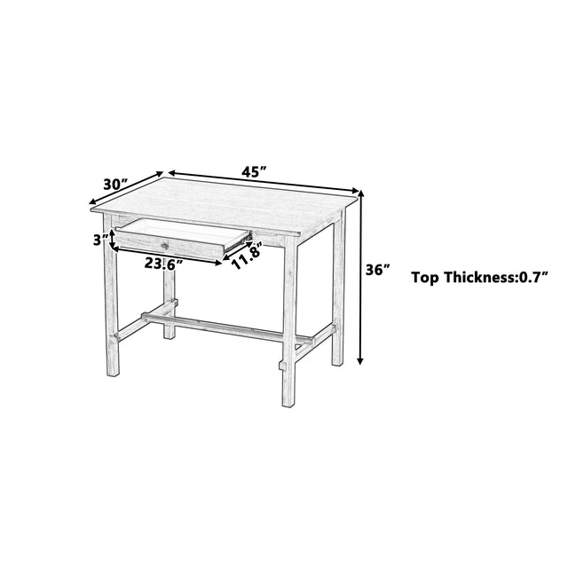 TOPMAX Casual Counter Height Wood Dining Table with Storage Drawer for Small Places, White