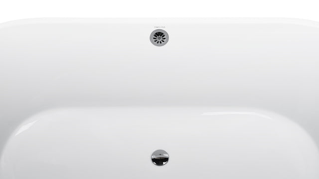 67" 100% Acrylic Freestanding Bathtub，Contemporary Soaking Tub，white bathtub