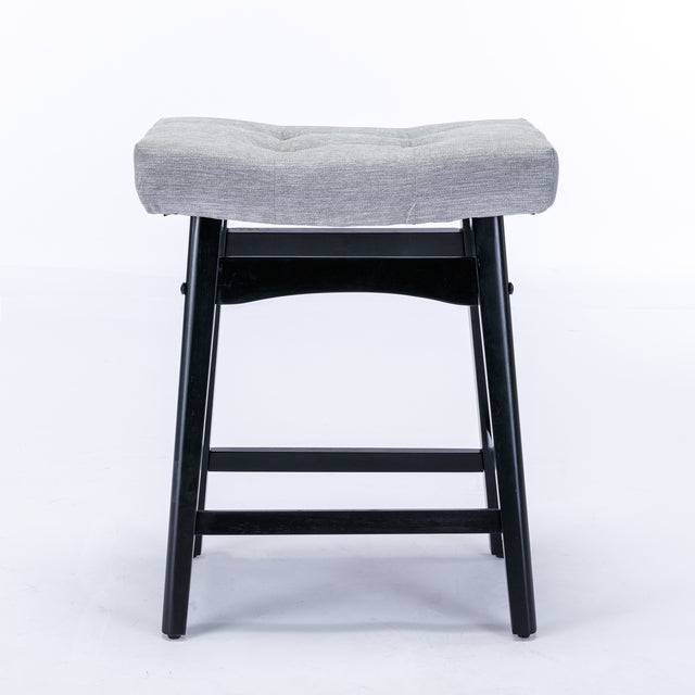 A&A Furniture,Counter Height 25" Stools for Kitchen Counter Backless Faux Leather Stools Farmhouse Island Chairs (25 Inch, Gray,Set of 2), SW1838GY