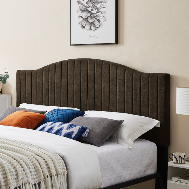 B111 King bed Beautiful line stripe cushion headboard  Strong iron frame with high temperature paint