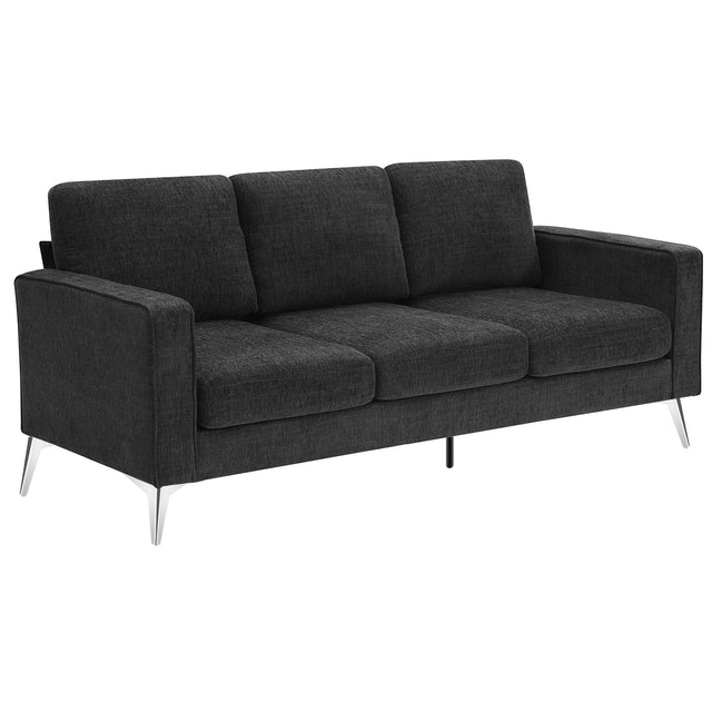 [VIDEO provided] [New]Modern 3-Piece Sofa Sets with Sturdy Metal Legs,Linen Upholstered Couches Sets Including 3-Seat Sofa, Loveseat and Single Chair for Living Room Furniture Set (1+2+3 Seat)