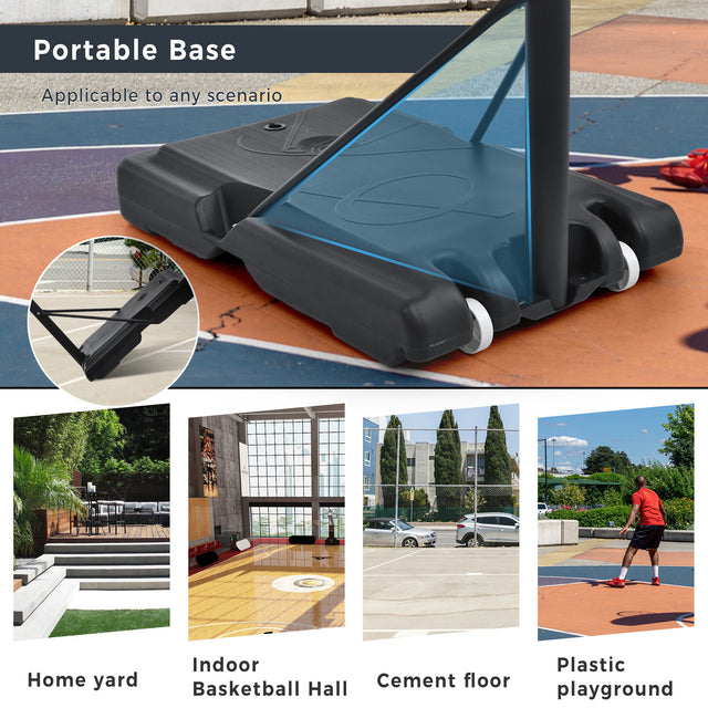 Portable Basketball Hoop Basketball System 4.76-10ft Height Adjustable for Youth Adults LED Basketball Hoop Lights, Colorful lights, Waterproof，Super Bright to Play at Night Outdoors,Good Gift for Kid