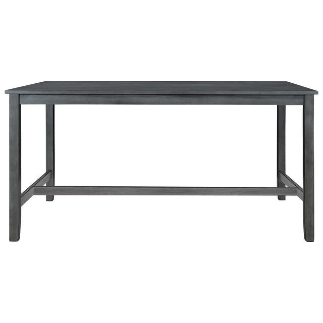 TOPMAX 6 Piece Wooden Dining Table set, Kitchen Table set with 4 Chairs and Bench, Farmhouse Rustic Style, Antique Graywash