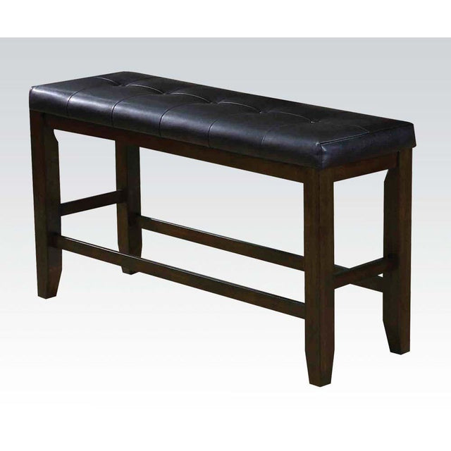 ACME Urbana Counter Height Bench in Black PU & Espresso 74634