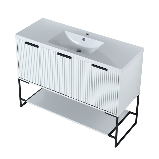 48 Inch Freestanding Bathroom Vanity With Resin Basin,48x18-BVA01148WH