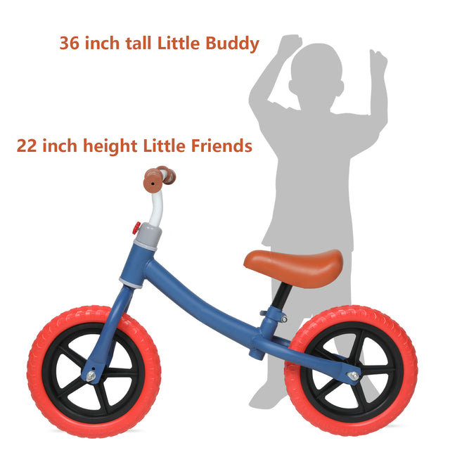 11inch Kids Balance Bike Adjustable Height Carbon Steel & PE Tires for 2-6 Years