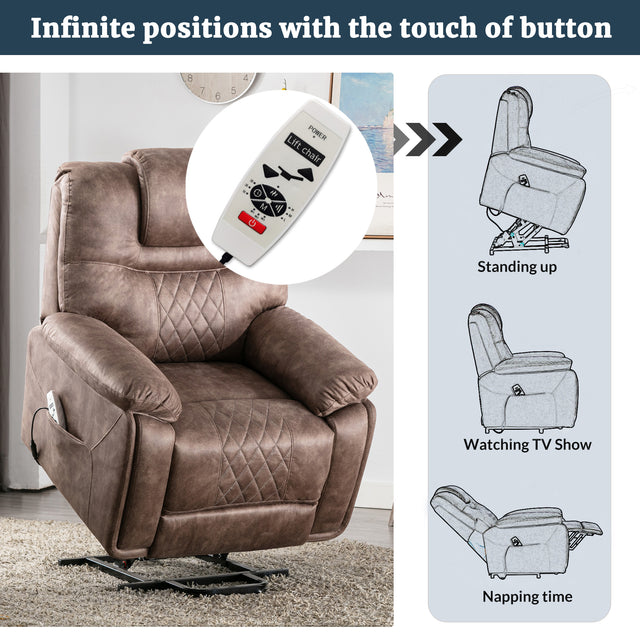 Orisfur. Power Lift Chair with Adjustable Massage Function, Recliner Chair with Heating System for Living Room