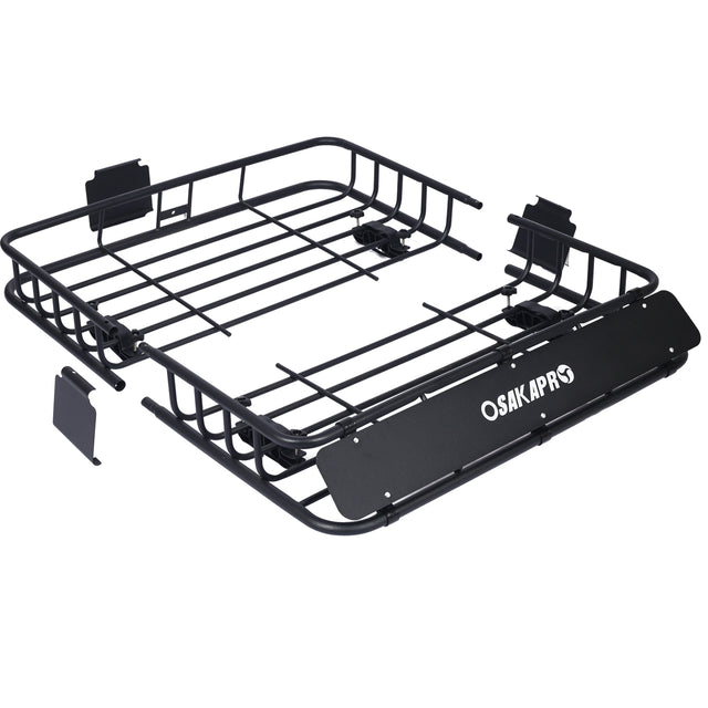 Rooftop Cargo Carrier Basket，Motoring Roof Rack,Top Mount Roof Rack 43"，black steel