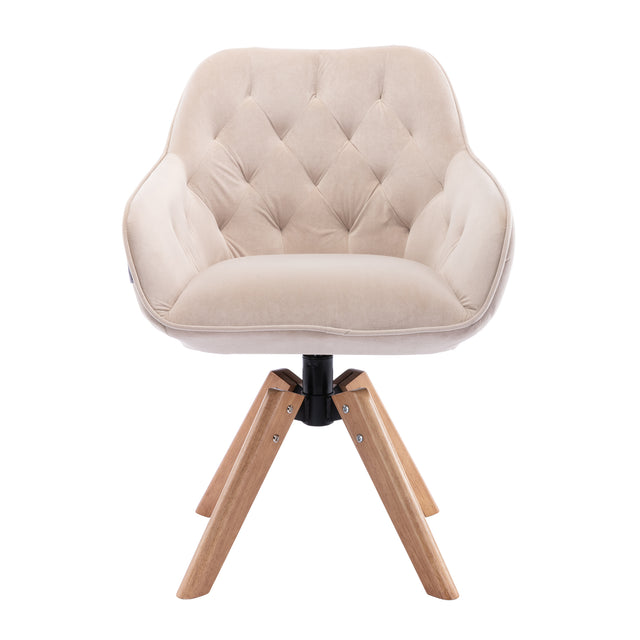 COOLMORE Solid Wood Tufted Upholstered Armless home office  chair