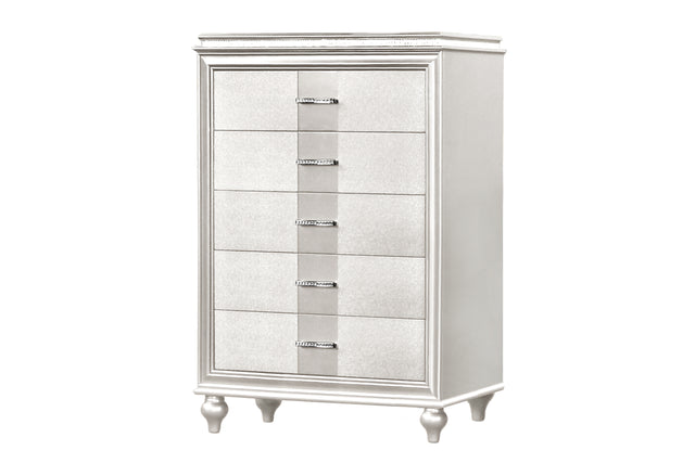 Galaxy Home Modern Ginger 5 Drawer Chest made with Wood in White
