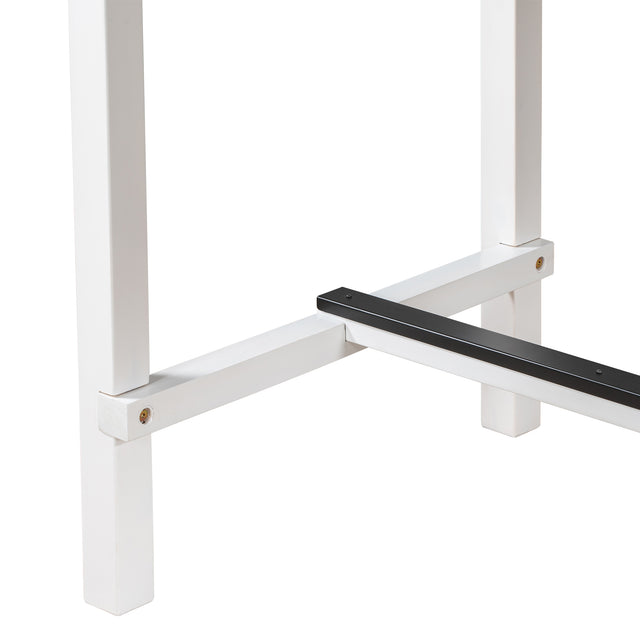 TOPMAX Casual Counter Height Wood Dining Table with Storage Drawer for Small Places, White
