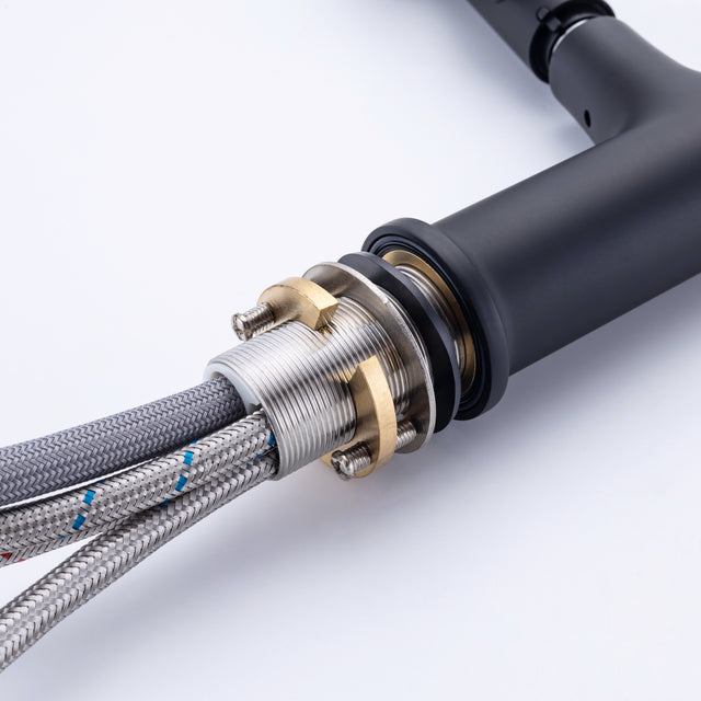 Single Hole Bathroom Faucet with Pull Out Sprayer, Dual Spray Modes, Solid Brass Polished Chrome Bathroom Faucet for Sink, Modern One Handle Bath Vanity Faucet with Face Basin Mixer Tap\\nVisit the YI