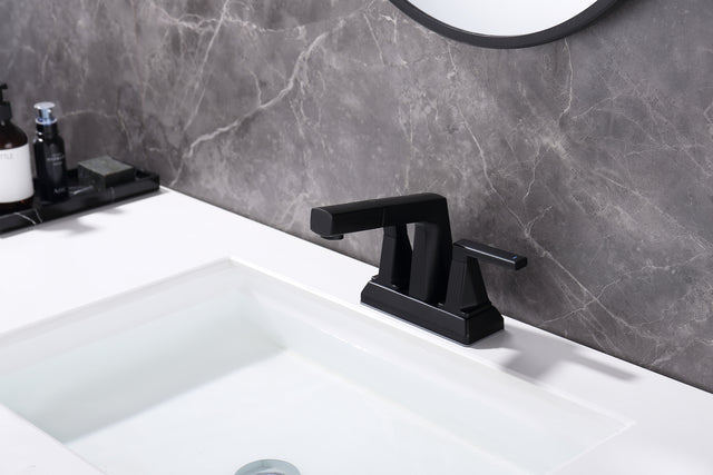 2 Handle Centerset Bathroom Sink Faucet  3 Hole with Pull Out Sprayer, 4 Inch Lavatory Faucet, Modern Vanity Faucet, Mixer Tap for Hot and Cold Water