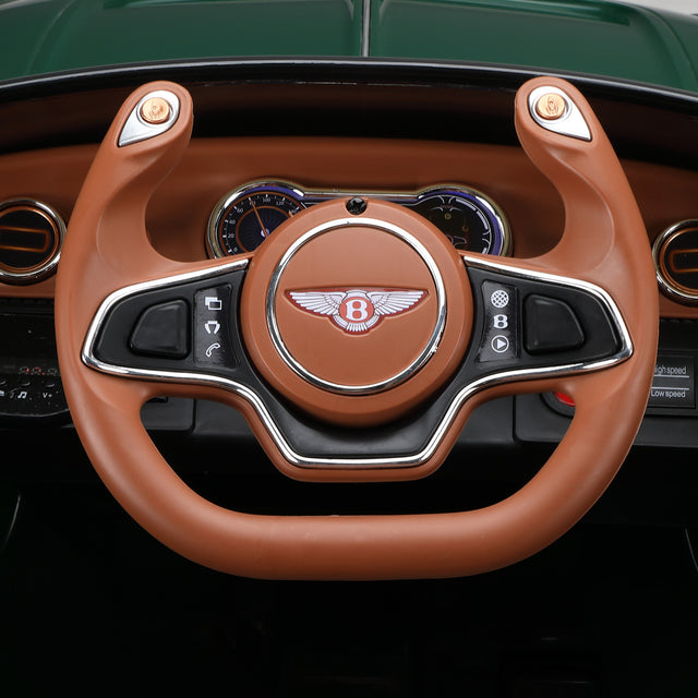 Bentley Officially Licensed kids Ride On Car, Kids Electric Vehicle with Lights, Music and Remote Control, Ride On Toy for Boys and Girls Aged 3-8, Dark Green