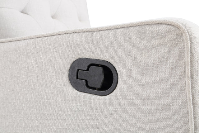 Milah Tufted Swivel Glider Recliner In Light Gray Fabric