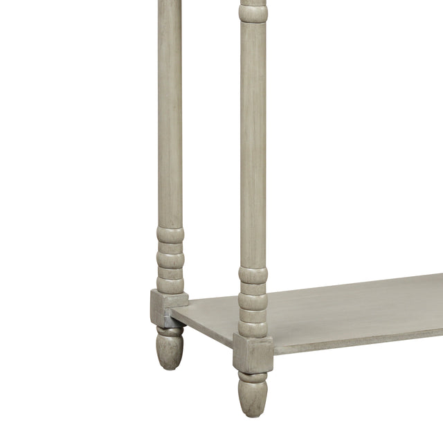TREXM Console Table Sofa Table with Storage for Entryway with Drawers and Shelf (Antique Grey)
