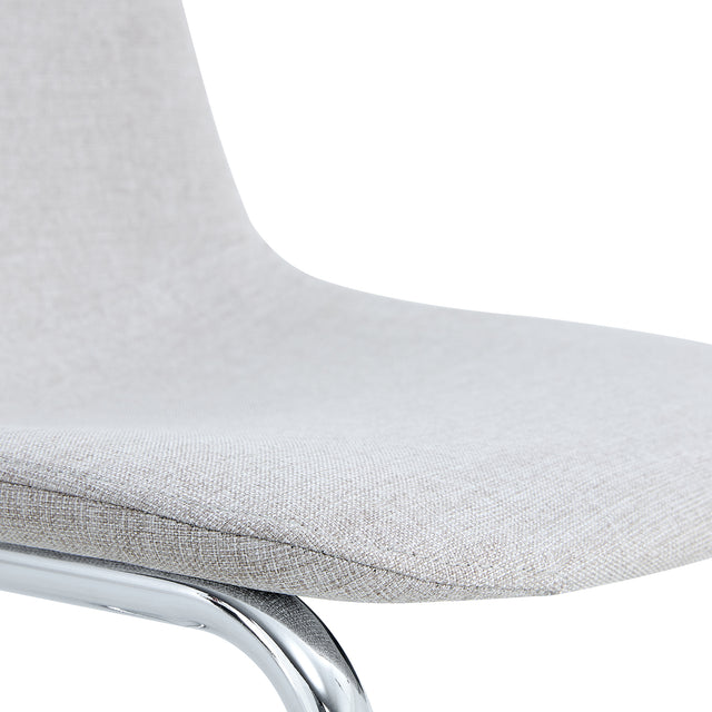 Dining Chairs Set of 4,Spoon shape Modern Style Dining Kitchen Room Upholstered Side Chairs， Accent Chairs with Soft Linen Fabric Cover Cushion Seat and plating Metal Legs Light Grey office chair