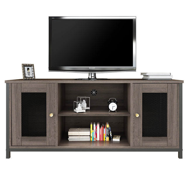 TV Stand for 45 Inches TV, Industrial TV Stand with Storage Shelf, Cable Management, Cabinets, Entertainment Center  for Home, Living Room, Office