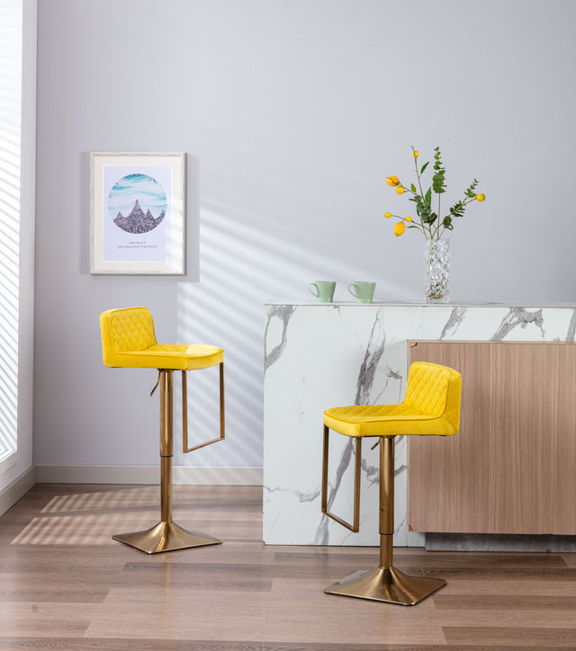 SUPERJARE Bar Stools  - Swivel Barstool Chairs with Back, Modern Pub Kitchen Counter Height，velvet, ( 1pc/ctn )