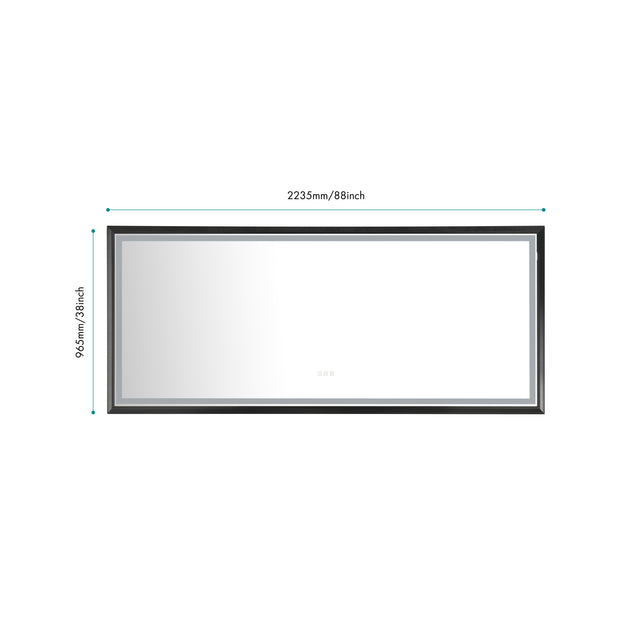 LTL needs to consult the warehouse address88 in. W x 38 in. H Oversized Rectangular Black Framed LED Mirror Anti-Fog Dimmable Wall Mount Bathroom Vanity Mirror  Wall Mirror