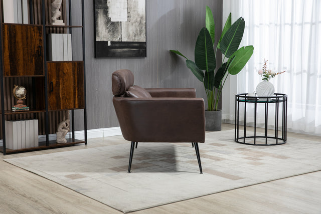 51"W Classical Loveseat Small Sofa Small Mini Room Couch Two-Seater Sofa With 2 Throw Pillows Black Metal Legs for Small Space Office Studio Apartment Bedroom, Dark Brown Bronzing Suede