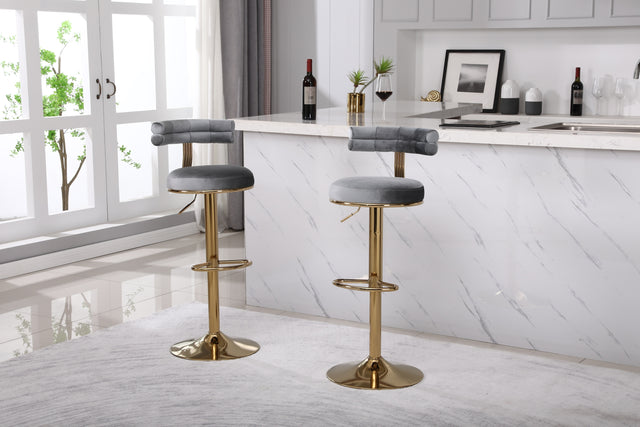 Bar Stools with Back and Footrest Counter Height Dining Chairs (2PCS/CTN)