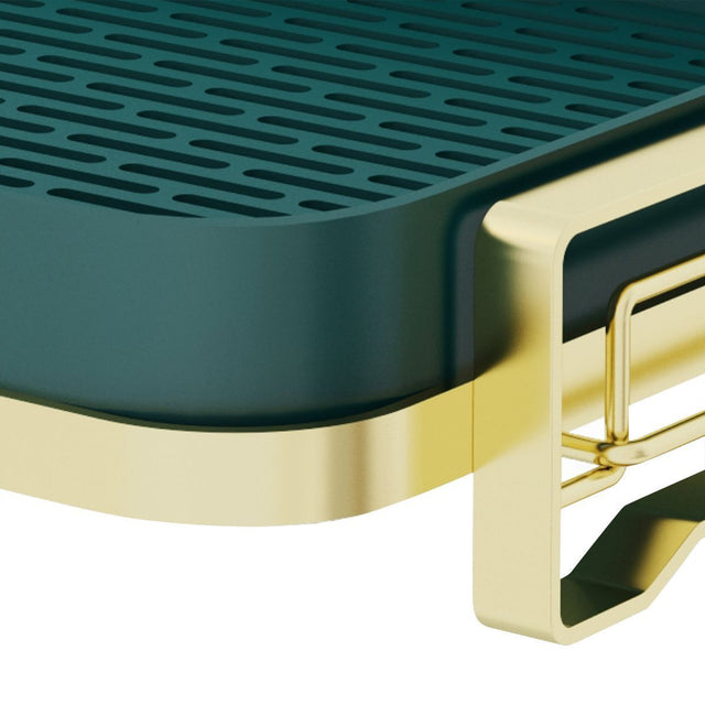 Kitchen Drain Tray,Bowl Cup Dish Drying Rack ,Tea Plate Drainboard Kitchen Sink Tray,Bathroom Draining Board Bowl Cup Dish Drying Rack Green, Double Layer