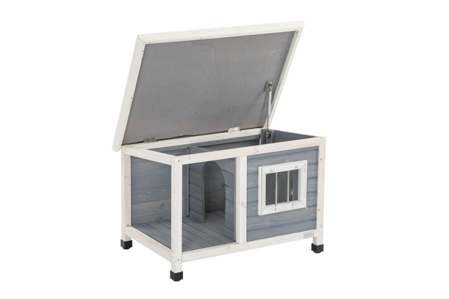 Dog House Outdoor with Balcony, Durable and Thicken Panel, Waterproof Roof, Small Dog House