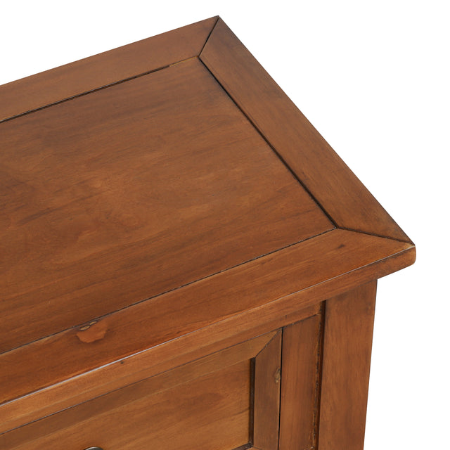 TREXM Console Table Sofa Table for Entryway with Drawers and Long Shelf Rectangular (Antique Walnut)