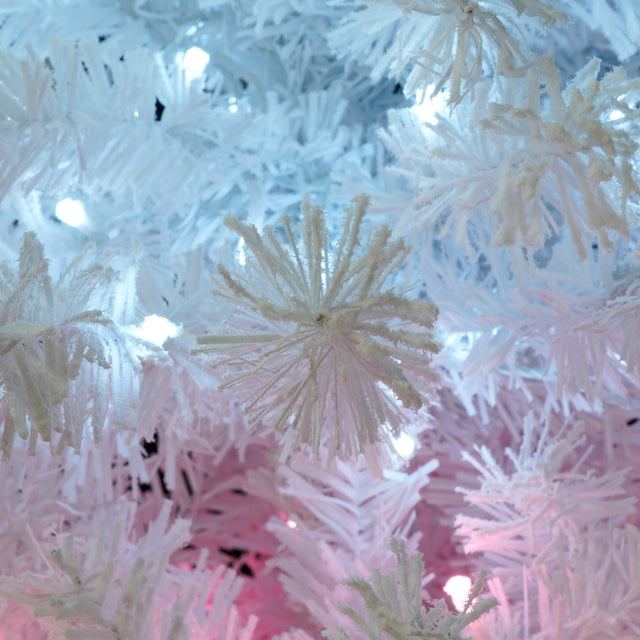 6ft Artificial Christmas Tree with 300 LED Lights and 600 Bendable Branches,Christmas Tree Holiday Decoration, Decorated Tree with Tri-Color LED Lights