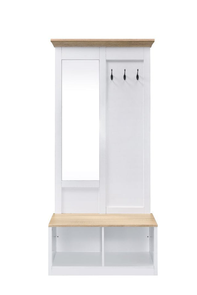 ACME Melati Hall Tree, Light Oak & White Finish 97830
