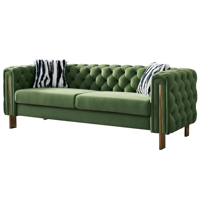 Modern velvet sofa MINT GREEN color