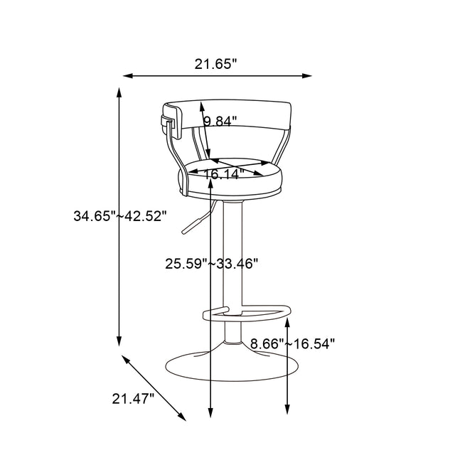 Bar Stools with Back and Footrest Counter Height Dining Chairs (1PCS/CTN)