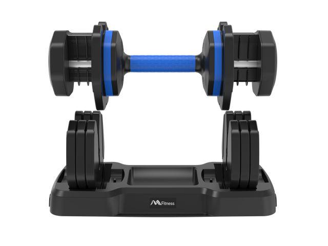 Adjustable Dumbbell - 55lb Single Dumbbell with Anti-Slip Handle, Fast Adjust Weight by Turning Handle with Tray, Exercise Fitness Dumbbell Suitable for Full Body Workout