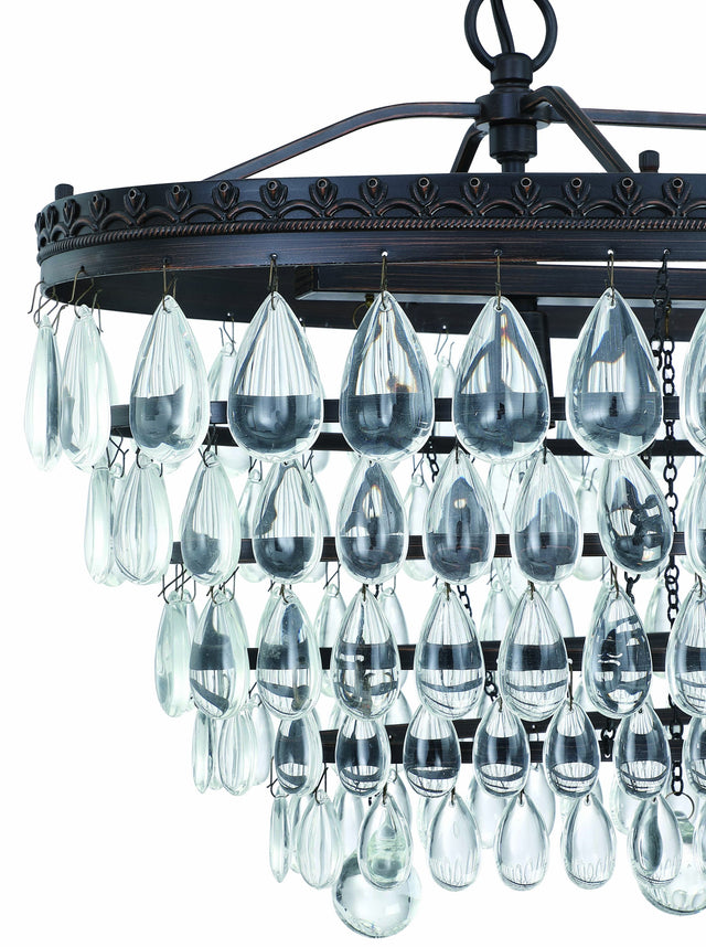 4-Light Oil Rubbed Bronze Chandelier with Crystal Accent