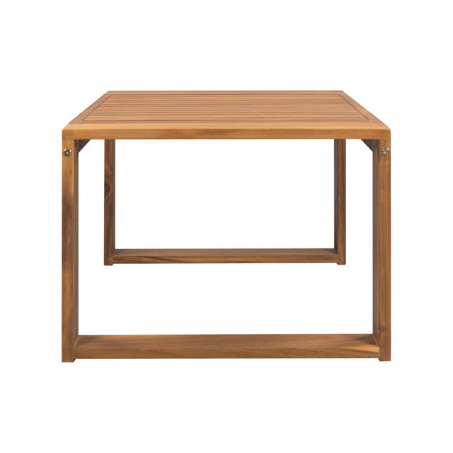 U_STYLE 3-Piece Patio Sectional Set  Acacia  Wood and Grey Cushions  Ideal for Outdoors and Indoors