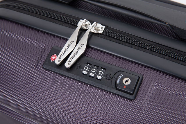 20" Carry on Luggage ABS Lightweight Suitcase, Spinner Wheels, TSA Lock, Purple