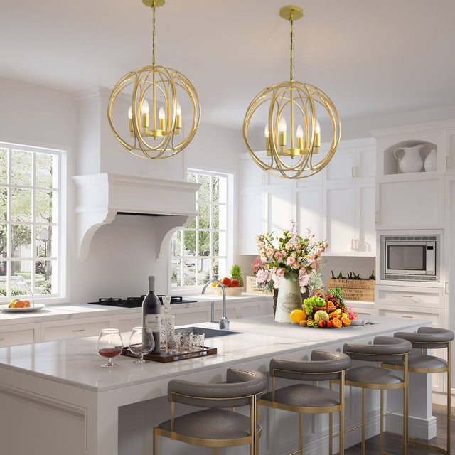 Modern American spherical chandelier -4 bulbs -E12 lamp holder