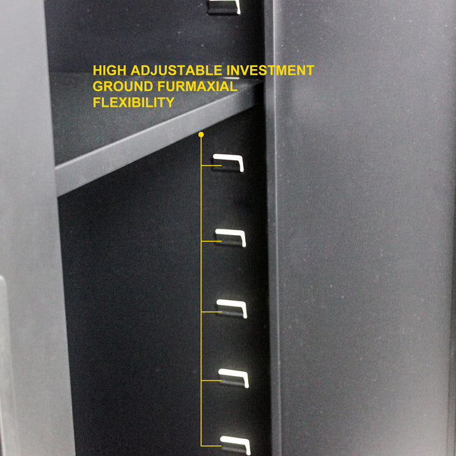 Metal Storage Cabinet with Locking Doors and One  Adjustable Shelves With 4 Wheels