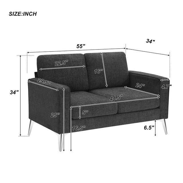 [VIDEO provided] [New]Modern 3-Piece Sofa Sets with Sturdy Metal Legs,Linen Upholstered Couches Sets Including 3-Seat Sofa, Loveseat and Single Chair for Living Room Furniture Set (1+2+3 Seat)