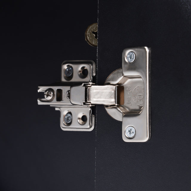 ON-TREND Hall Tree Entryway Bench with Shelves Cabinet and Four Hooks, 3-in-1 Design, Black