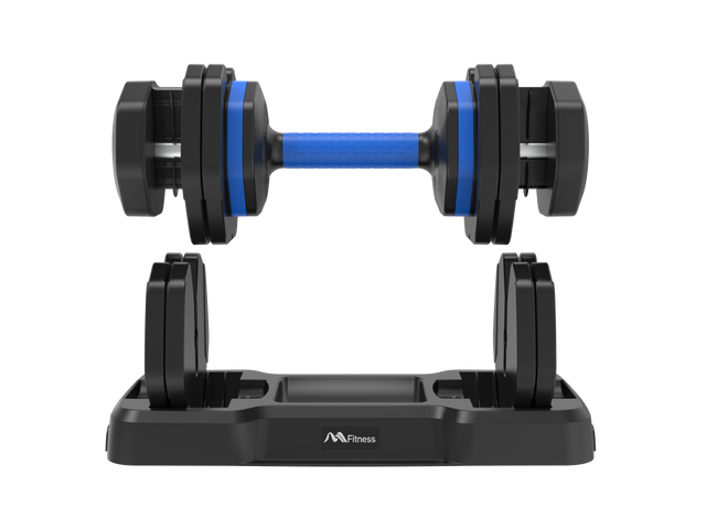 Adjustable Dumbbell - 55lb Single Dumbbell with Anti-Slip Handle, Fast Adjust Weight by Turning Handle with Tray, Exercise Fitness Dumbbell Suitable for Full Body Workout