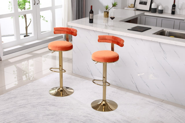 Bar Stools with Back and Footrest Counter Height Dining Chairs (2PCS/CTN)