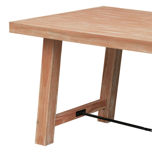 TREXM Wood Dining Table Kitchen Furniture Rectangular Table, Seats up to 6 (Natural Wood Wash)