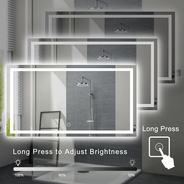 LED Bathroom Mirror 60x 36  Inch with lights, anti-Fog & Dimming Led Bathroom Vanity Mirror