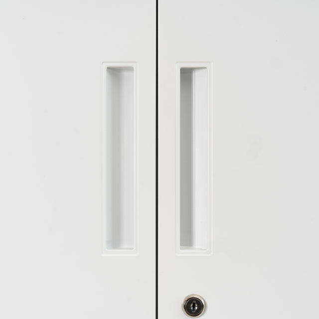 High Storage Cabinet with 2 Doors and 4 Partitions to Separate 5 Storage Spaces, Home/ Office Design