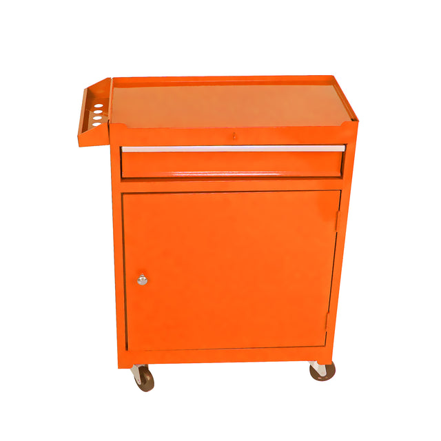 Detachable 5 Drawer Tool Chest with Bottom Cabinet and one Adjustable Shelf--Orange