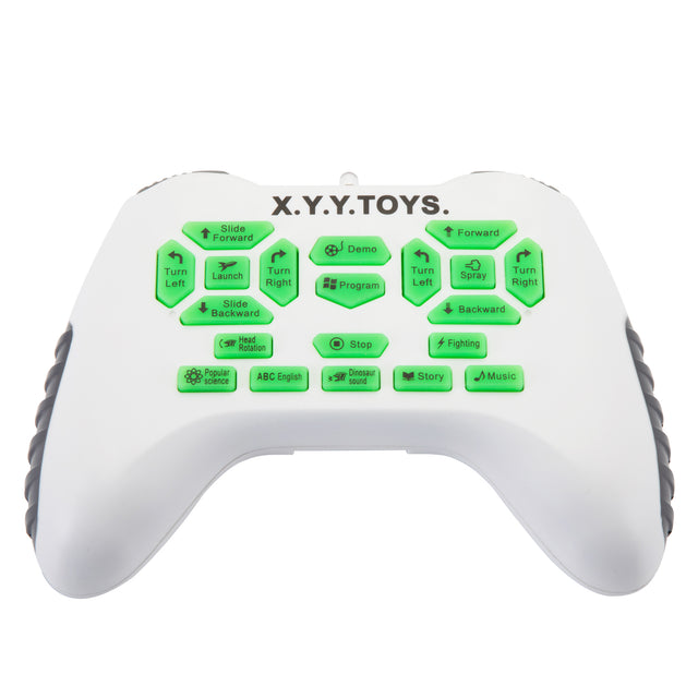 Remote Control Dinosaur Toy, Intelligent Dinosaur Robot with Spray Mist and Battle Mode for Toddler 3-10 Year Old, Grey & White