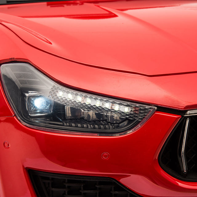 Maserati-Licensed 12V Kids Ride On Car, Electric Vehicle with Remote Control, MP3, USB, Music, Horn, LED Lights, Openable Doors, Red